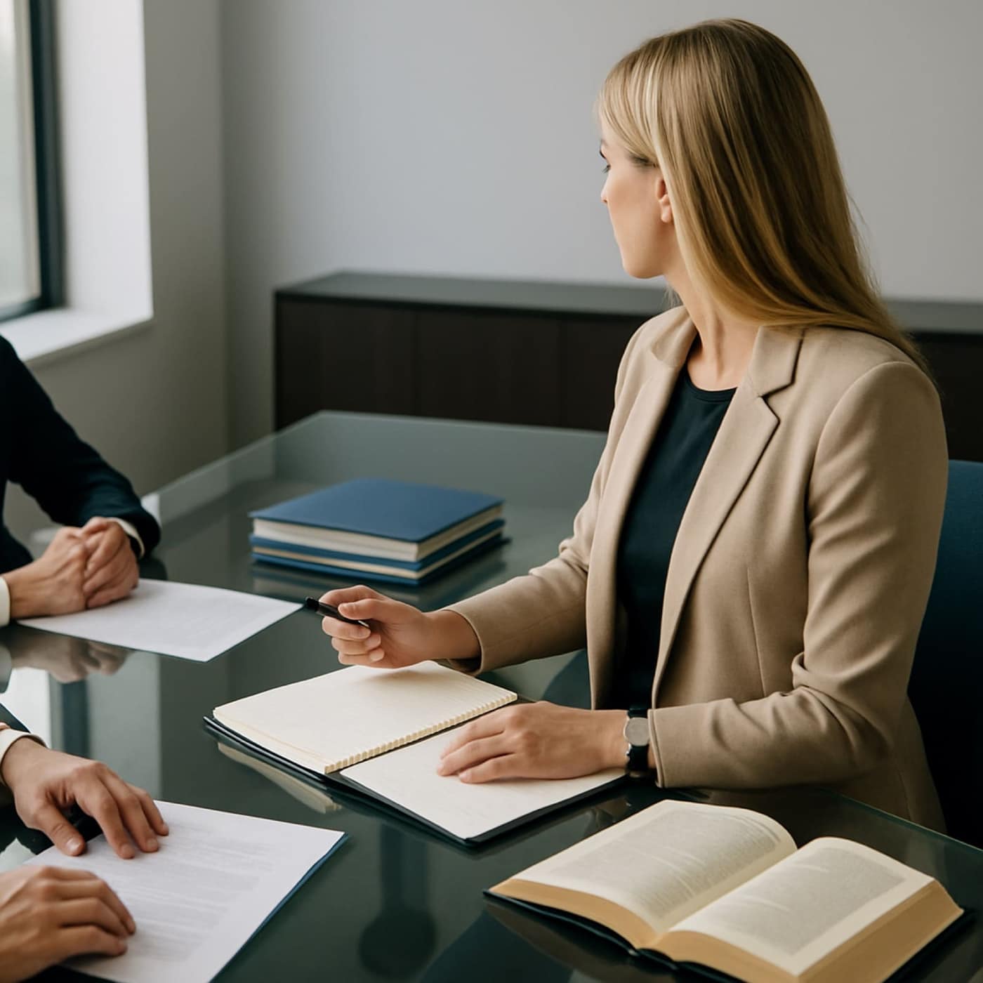 Equipo de procuradores de Noya Procuradores en Madrid revisando expedientes